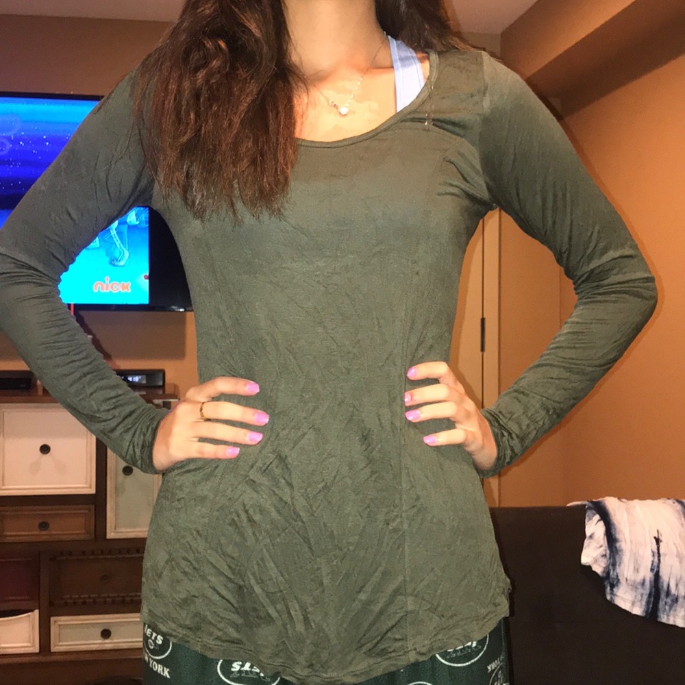 long sleeve army green shirt